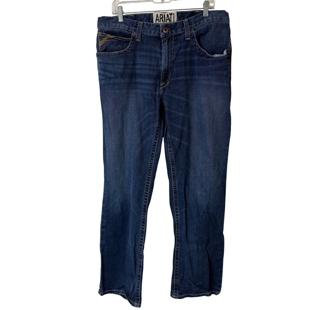 Ariat Mens Jeans Forest 36x34 Blue Western Rodeo M4 Low Rise Boot Cut 10032315